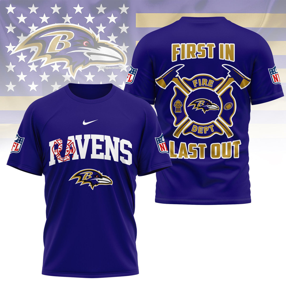 [SPECIAL OFFER] NEW CUSTOMIZED NFL28 BTR BALTIMORE RAVENS T-SHIRT | MULTIPLE COLORS AVAILABLE