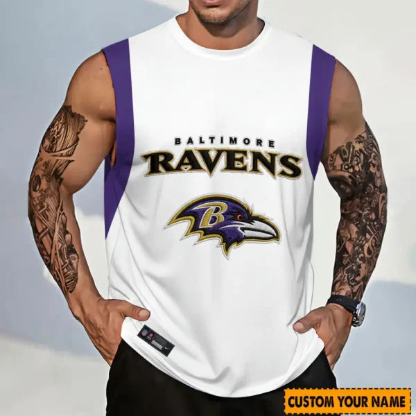 [SPECIAL OFFER] NEW CUSTOMIZED NFL28 BTR BALTIMORE RAVENS TANKTOP & GYM SHIRT
