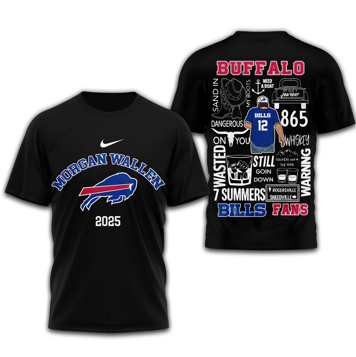 [SPECIAL OFFER] NEW CUSTOMIZED NFL03 BFB BUFFALO BILLS T-SHIRT | MULTIPLE COLORS AVAILABLE