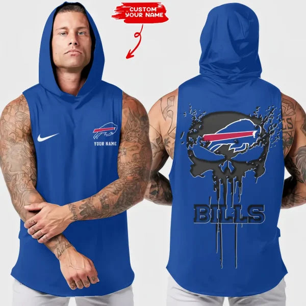 [SPECIAL OFFER] NEW CUSTOMIZED NFL03 BFB BUFFALO BILLS HOODED TANK TOP
