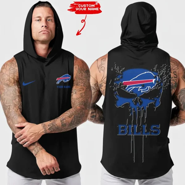 [SPECIAL OFFER] NEW CUSTOMIZED NFL03 BFB BUFFALO BILLS HOODED TANK TOP