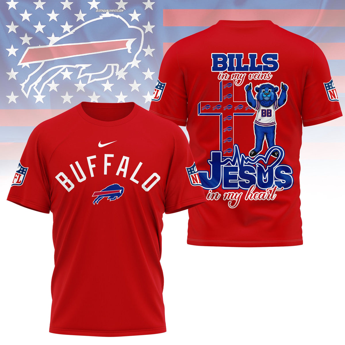 [SPECIAL OFFER] NEW CUSTOMIZED NFL03 BFB BUFFALO BILLS T-SHIRT | MULTIPLE COLORS AVAILABLE