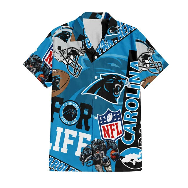[SPECIAL OFFER] NEW CUSTOMIZED NFL23 CLP CAROLINA PANTHERS UNISEX HAWAIIAN SHIRT & SHORTS SET