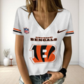 [SPECIAL OFFER] NEW CUSTOMIZED NFL16 CCB CINCINNATI BENGALS V-NECK FEMALE SHIRT