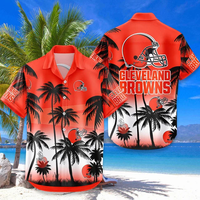 [SPECIAL OFFER] NEW CUSTOMIZED NFL29 CLB CLEVELAND BROWNS UNISEX HAWAIIAN SHIRT & SHORTS SET