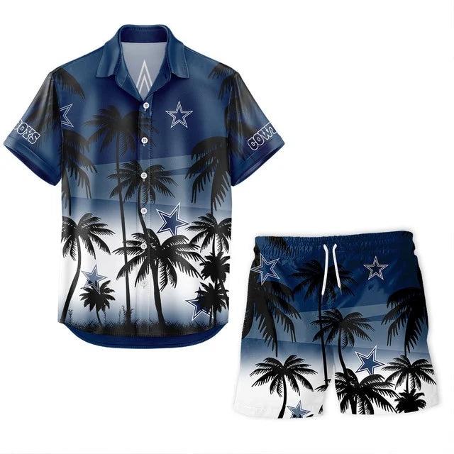 [SPECIAL OFFER] NEW CUSTOMIZED UNISEX NFL21 DCB DALLAS COWBOYS HAWAIIAN SHIRT & SHORTS SET