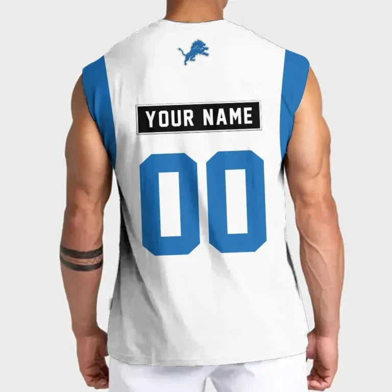 [SPECIAL OFFER] NEW CUSTOMIZED NFL04 DTL DETROIT LIONS TANKTOP & GYM SHIRT