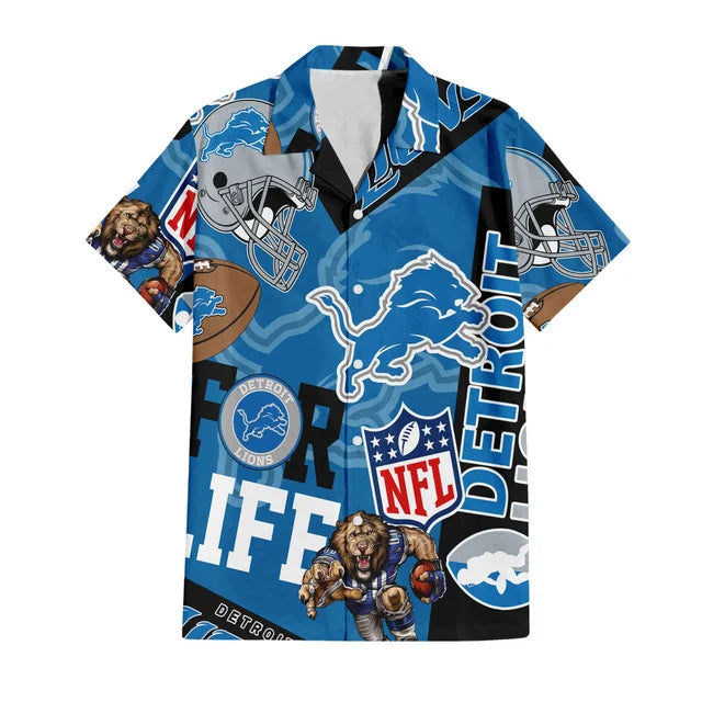 [SPECIAL OFFER] NEW CUSTOMIZED NFL04 DTL DETROIT LIONS UNISEX HAWAIIAN SHIRT & SHORTS SET