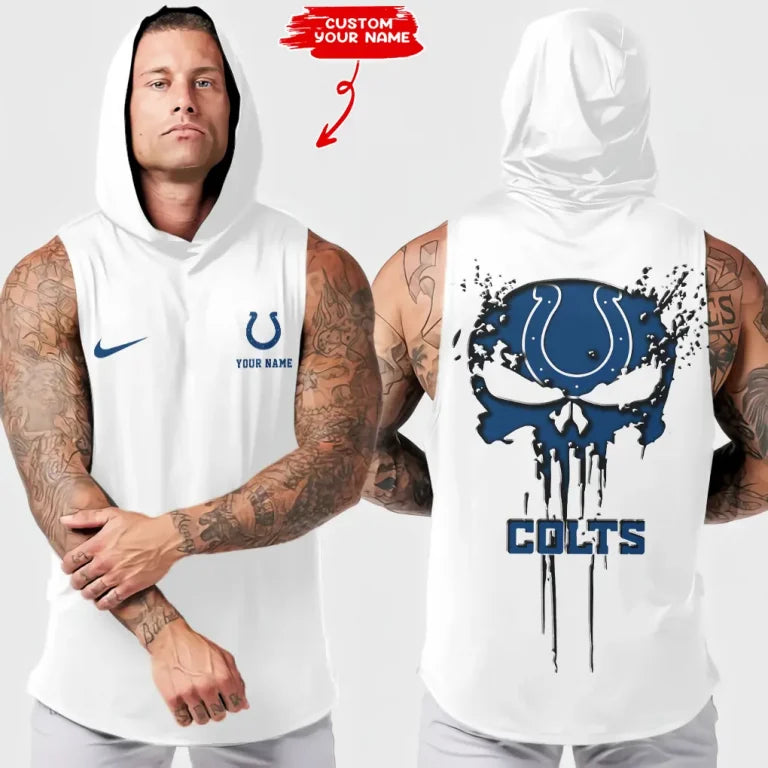 [SPECIAL OFFER] NEW CUSTOMIZED NFL17 IDC INDIANAPOLIS COLTS HOODED TANK TOP