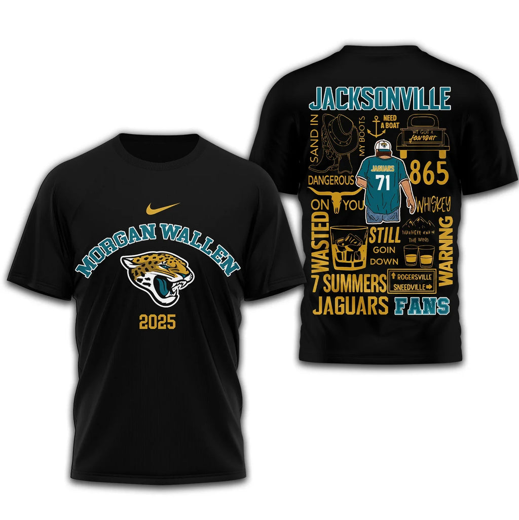 [SPECIAL OFFER] NEW CUSTOMIZED NFL30 JSJ JACKSONVILLE JAGUARS T-SHIRT | MULTIPLE COLORS AVAILABLE