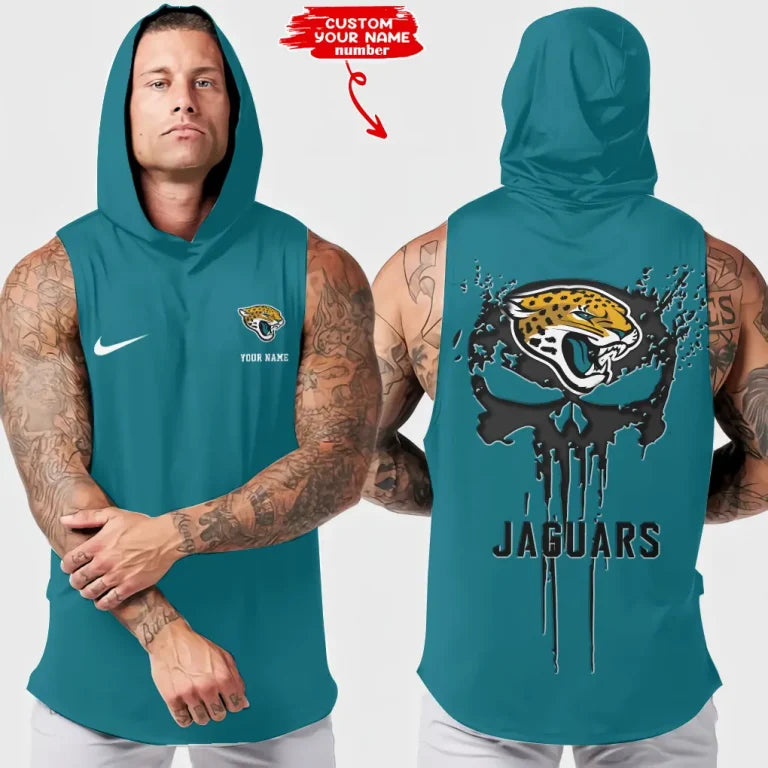 [SPECIAL OFFER] NEW CUSTOMIZED NFL30 JSJ JACKSONVILLE JAGUARS HOODED TANK TOP