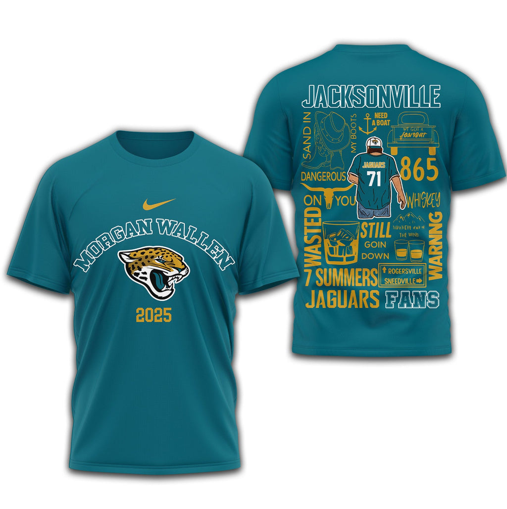[SPECIAL OFFER] NEW CUSTOMIZED NFL30 JSJ JACKSONVILLE JAGUARS T-SHIRT | MULTIPLE COLORS AVAILABLE