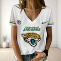 [SPECIAL OFFER] NEW CUSTOMIZED NFL30 JSJ JACKSONVILLE JAGUARS V-NECK FEMALE SHIRT