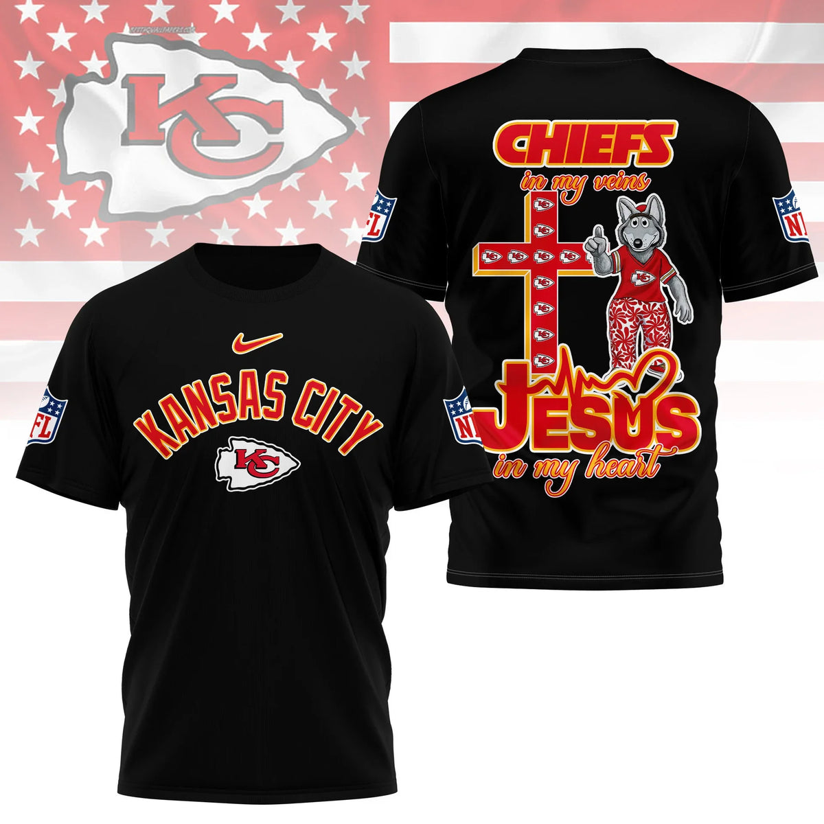[SPECIAL OFFER] NEW CUSTOMIZED NFL01 KCC KANSAS CITY CHIEFS T-SHIRT | MULTIPLE COLORS AVAILABLE