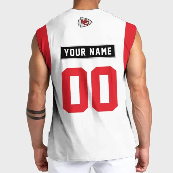 [SPECIAL OFFER] NEW CUSTOMIZED NFL01 KCC KANSAS CITY CHIEFS TANKTOP & GYM SHIRT