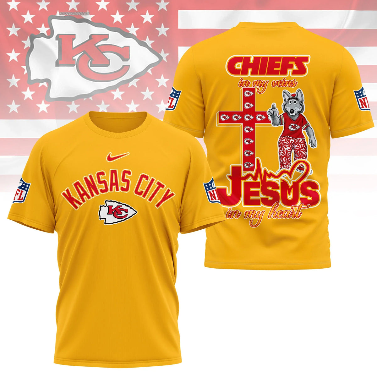[SPECIAL OFFER] NEW CUSTOMIZED NFL01 KCC KANSAS CITY CHIEFS T-SHIRT | MULTIPLE COLORS AVAILABLE
