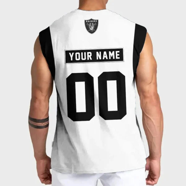 [SPECIAL OFFER] NEW CUSTOMIZED NFL07 LVR LAS VEGAS RAIDERS TANKTOP & GYM SHIRT