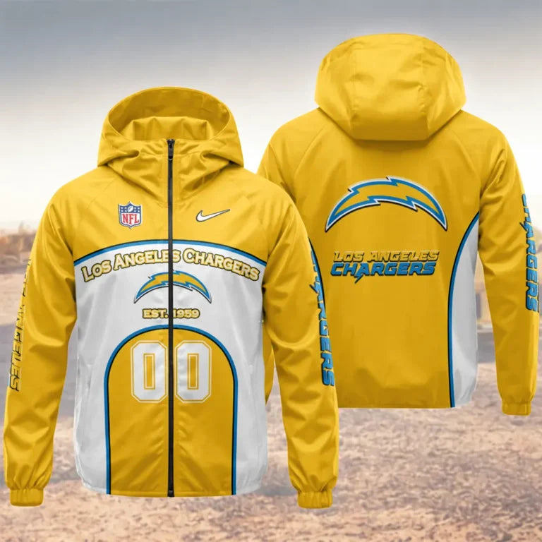 [SPECIAL OFFER] NEW CUSTOMIZED NFL09 LAC LOS ANGELES CHARGERS WINDBREAKER JACKET