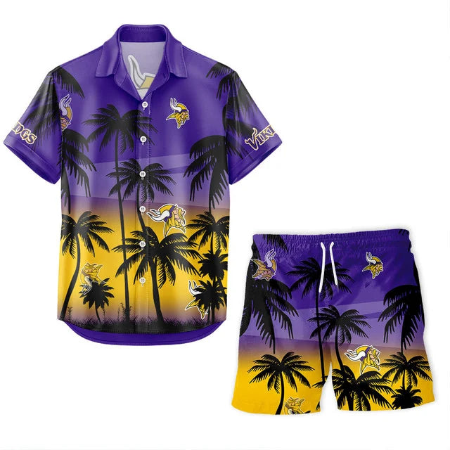 [SPECIAL OFFER] NEW CUSTOMIZED NFL05 MVK MINNESOTA VIKINGS UNISEX HAWAIIAN SHIRT & SHORTS SET