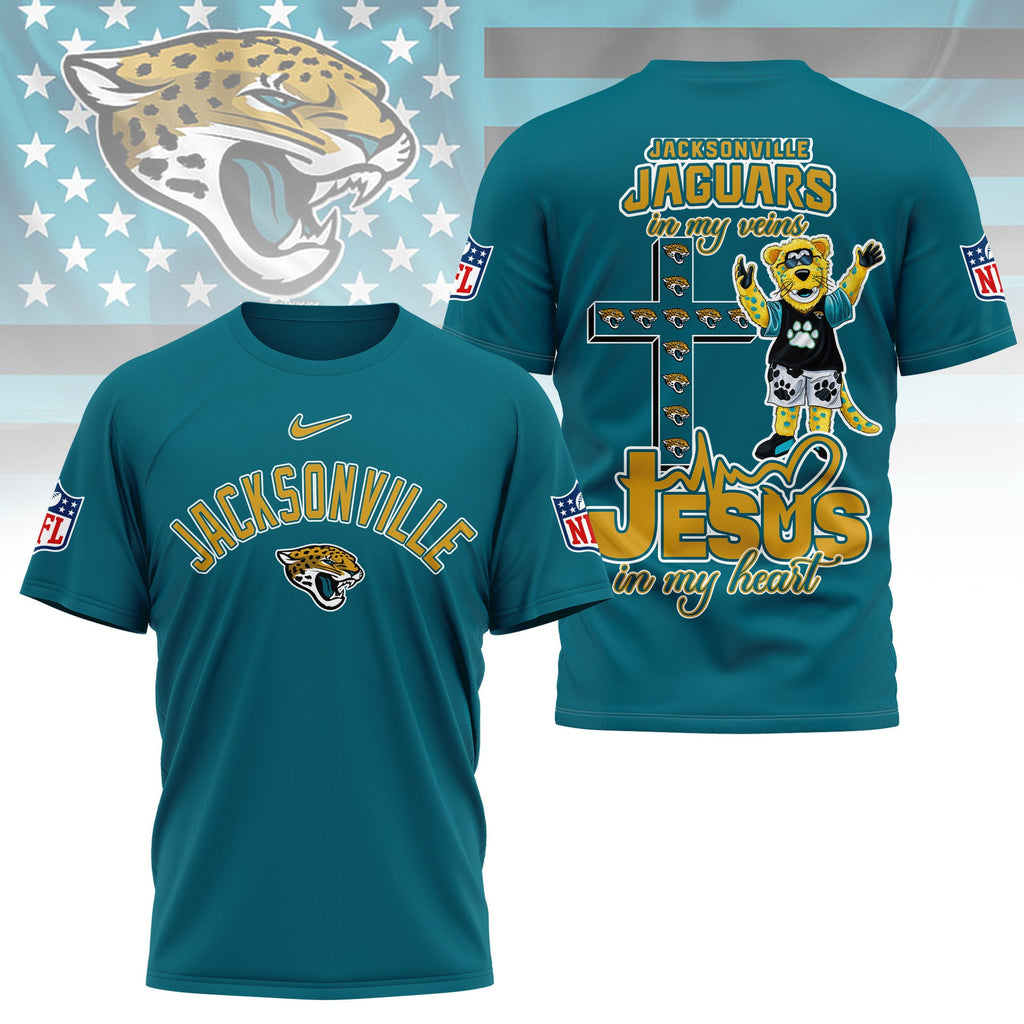 [SPECIAL OFFER] NEW CUSTOMIZED NFL30 JSJ JACKSONVILLE JAGUARS T-SHIRT | MULTIPLE COLORS AVAILABLE