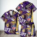 [SPECIAL OFFER] NEW CUSTOMIZED NFL05 MVK MINNESOTA VIKINGS UNISEX HAWAIIAN SHIRT & SHORTS SET