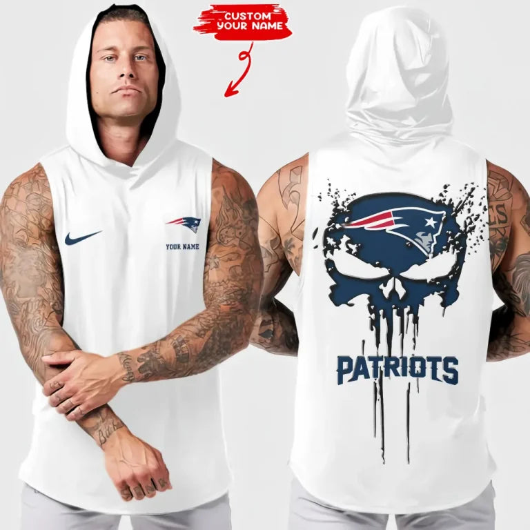 [SPECIAL OFFER] NEW CUSTOMIZED NFL27 NEP NEW ENGLAND PATRIOTS HOODED TANK TOP