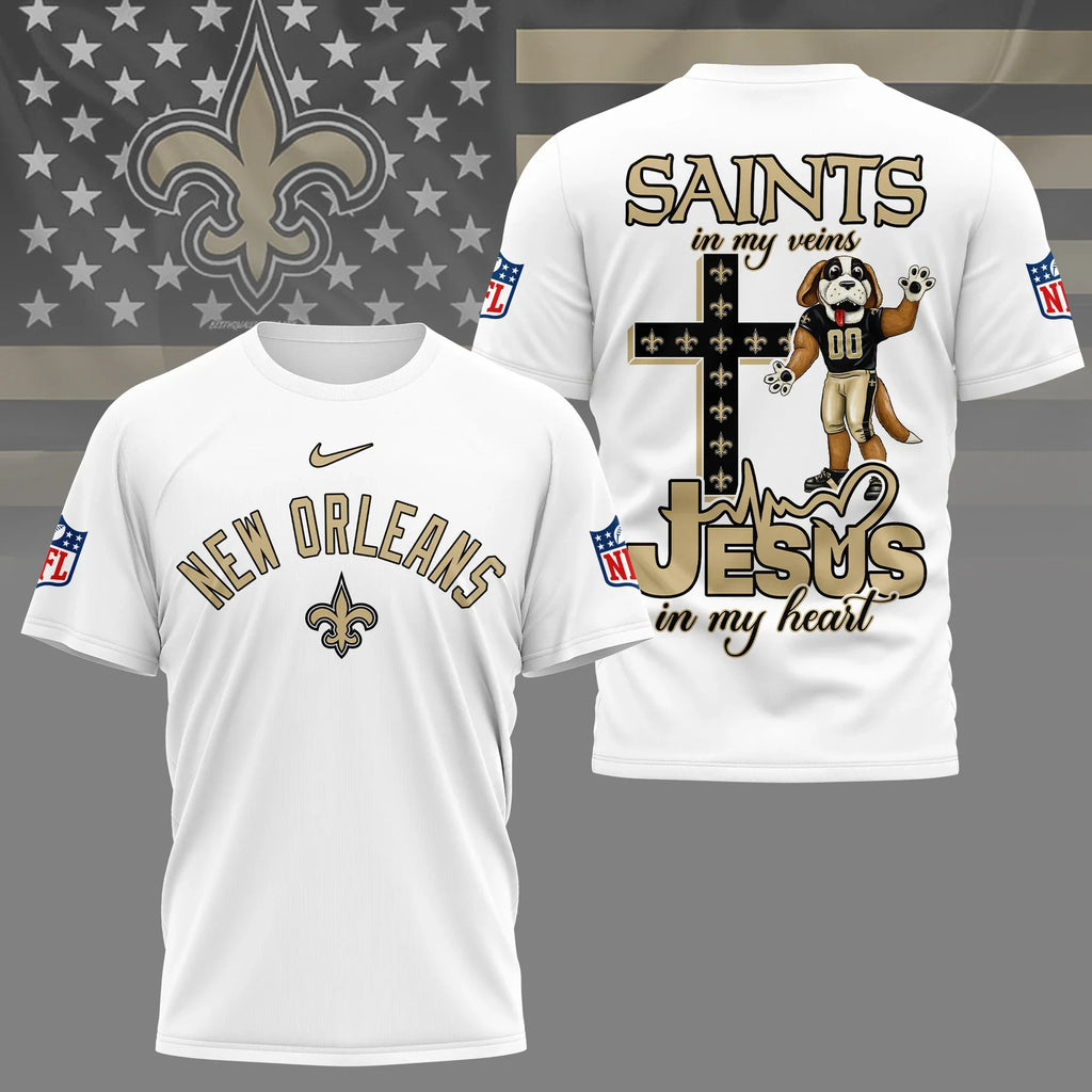 [SPECIAL OFFER] NEW CUSTOMIZED NFL24 NOS NEW ORLEANS SAINTS T-SHIRT | MULTIPLE COLORS AVAILABLE
