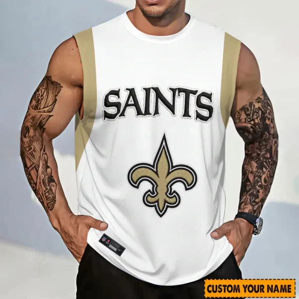 [SPECIAL OFFER] NEW CUSTOMIZED NFL24 NOS NEW ORLEANS SAINTS TANKTOP & GYM SHIRT