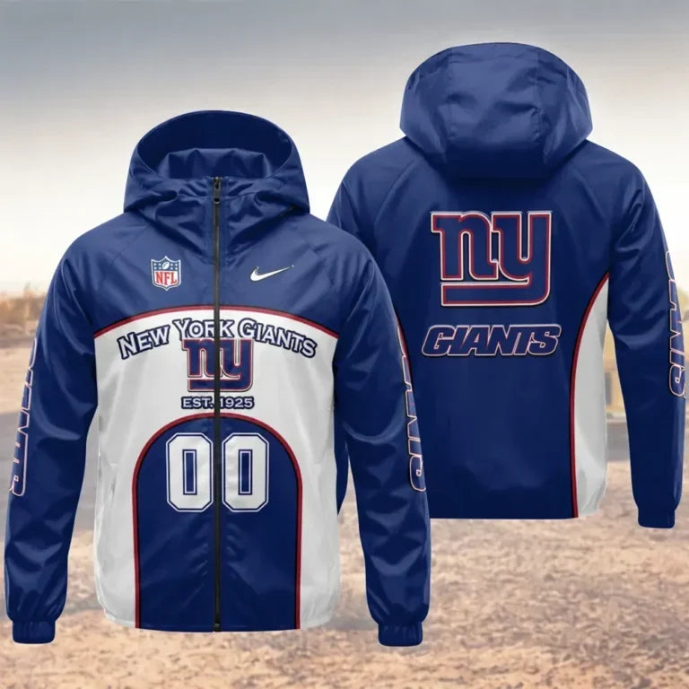[SPECIAL OFFER] NEW CUSTOMIZED NFL32 NYG NEW YORK GIANTS WINDBREAKER JACKET