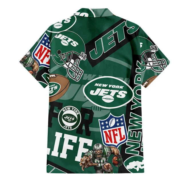 [SPECIAL OFFER] NEW CUSTOMIZED NFL25 NYJ NEW YORK JETS UNISEX HAWAIIAN SHIRT & SHORTS SET