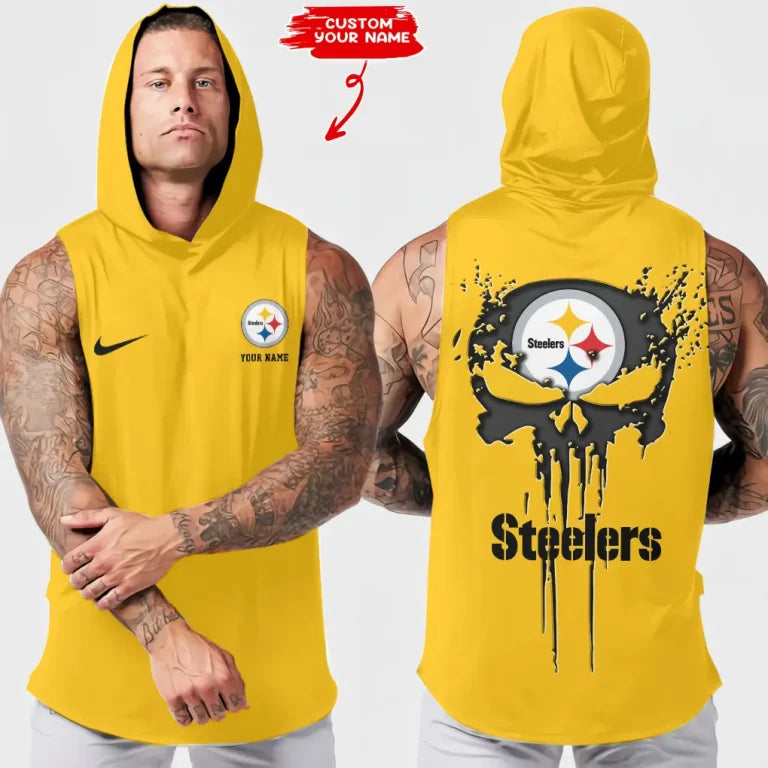 [SPECIAL OFFER] NEW CUSTOMIZED NFL14 PSB PITTSBURGH STEELERS HOODED TANK TOP