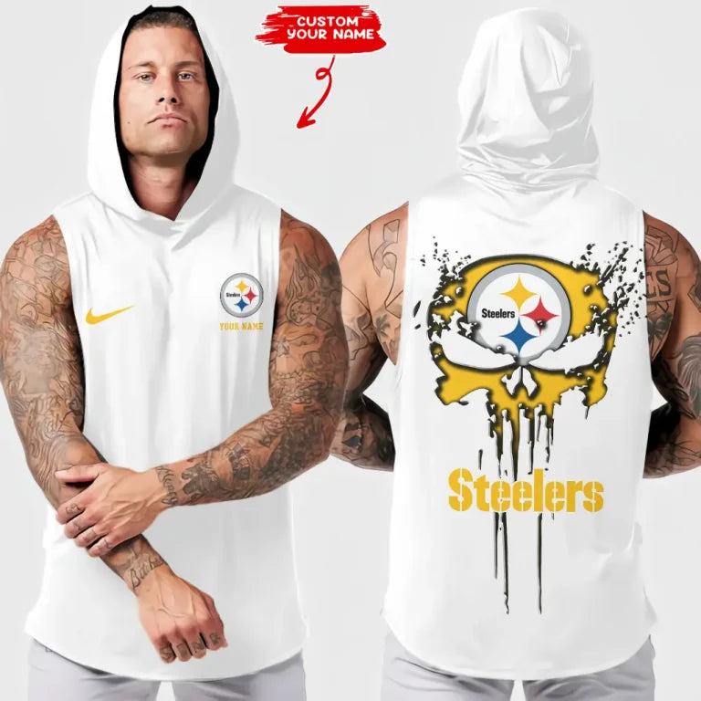 [SPECIAL OFFER] NEW CUSTOMIZED NFL14 PSB PITTSBURGH STEELERS HOODED TANK TOP