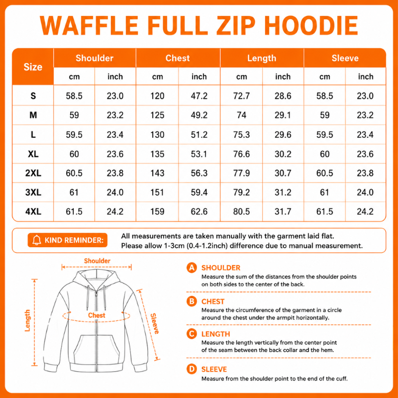 [SPECIAL OFFER] NEW CUSTOMIZED NFL04 DTL DETROIT LIONS WAFFLE FULL ZIP HOODIE