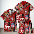 [SPECIAL OFFER] NEW CUSTOMIZED NFL11 SF49 SAN FRANCISCO 49ERS UNISEX HAWAIIAN SHIRT & SHORTS SET