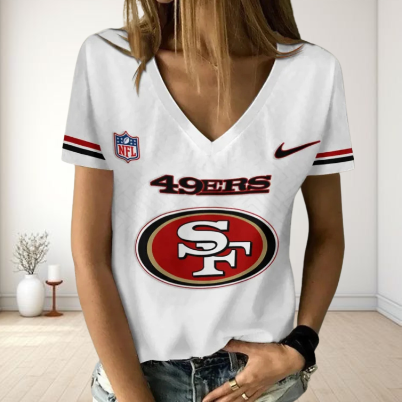 [SPECIAL OFFER] NEW CUSTOMIZED NFL11 SF49 SAN FRANCISCO 49ERS V-NECK FEMALE SHIRT