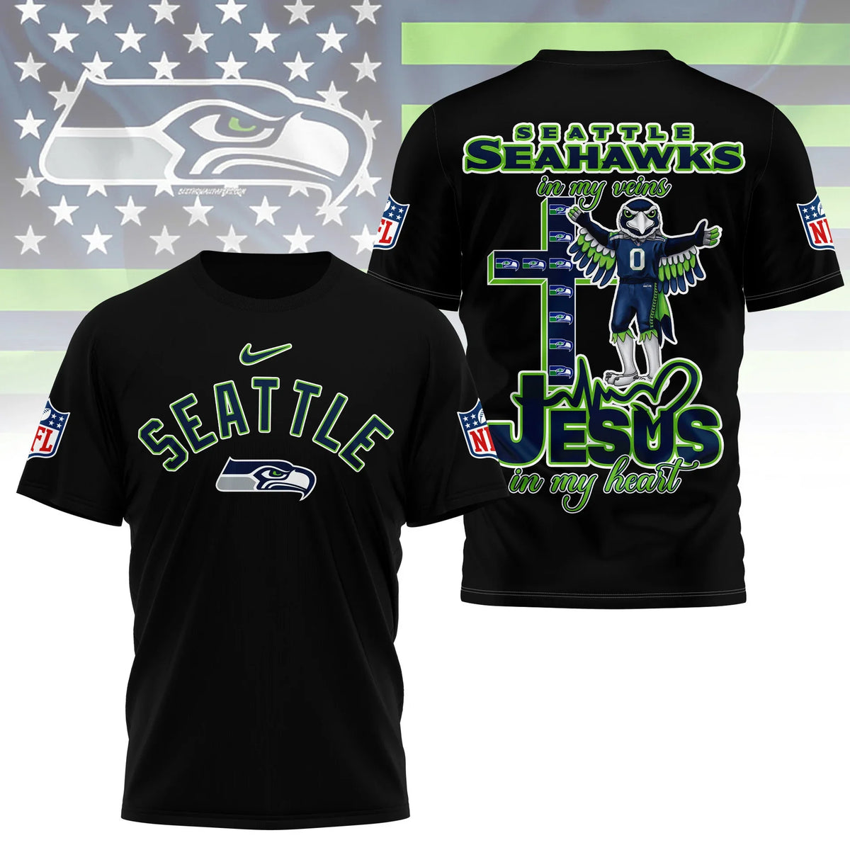 [SPECIAL OFFER] NEW CUSTOMIZED NFL06 SSH SEATTLE SEAHAWKS T-SHIRT | MULTIPLE COLORS AVAILABLE