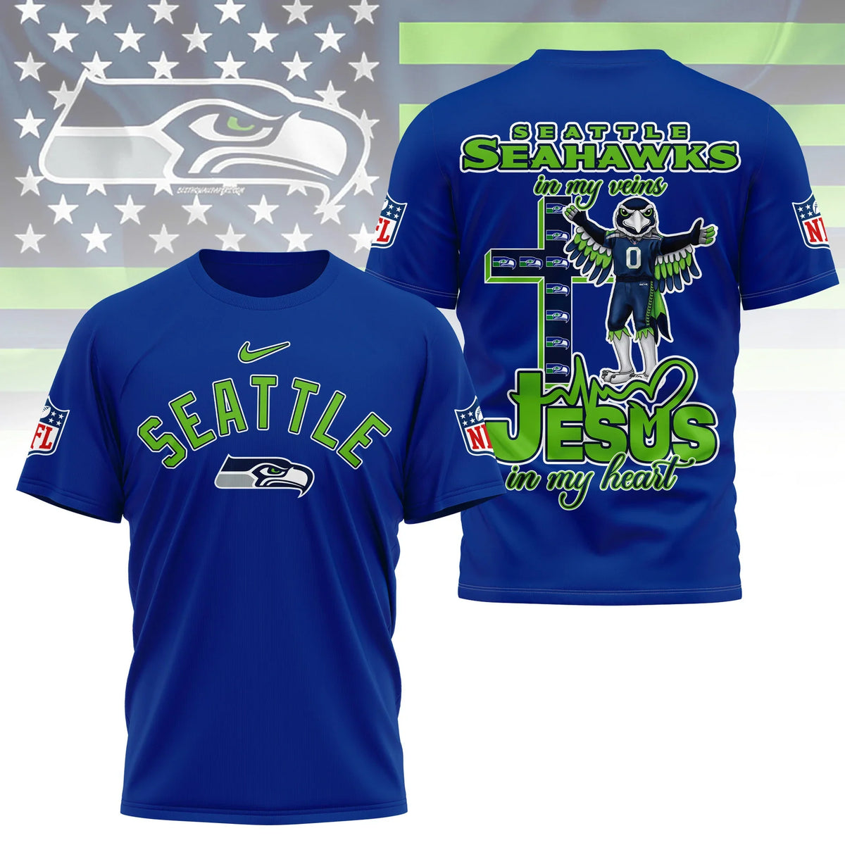 [SPECIAL OFFER] NEW CUSTOMIZED NFL06 SSH SEATTLE SEAHAWKS T-SHIRT | MULTIPLE COLORS AVAILABLE