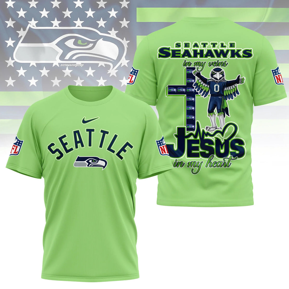 [SPECIAL OFFER] NEW CUSTOMIZED NFL06 SSH SEATTLE SEAHAWKS T-SHIRT | MULTIPLE COLORS AVAILABLE