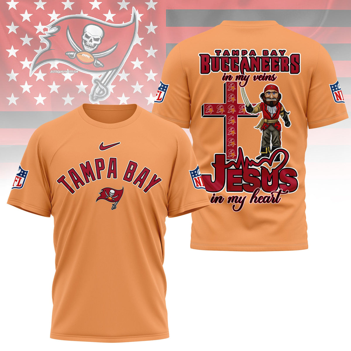 [SPECIAL OFFER] NEW CUSTOMIZED NFL10 TBB TAMPA BAY BUCCANEERS T-SHIRT | MULTIPLE COLORS AVAILABLE