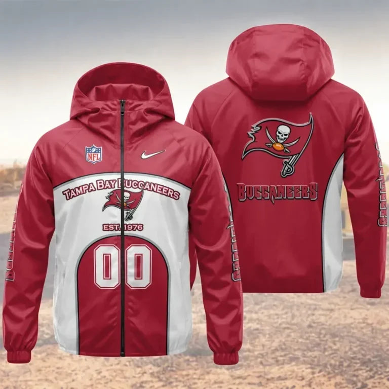 [SPECIAL OFFER] NEW CUSTOMIZED NFL10 TBB TAMPA BAY BUCCANEERS WINDBREAKER JACKET