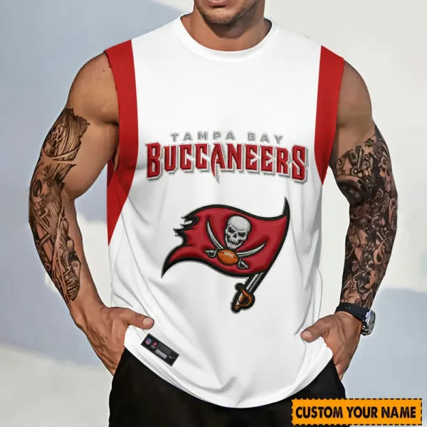 [SPECIAL OFFER] NEW CUSTOMIZED NFL10 TBB TAMPA BAY BUCCANEERS TANKTOP & GYM SHIRT