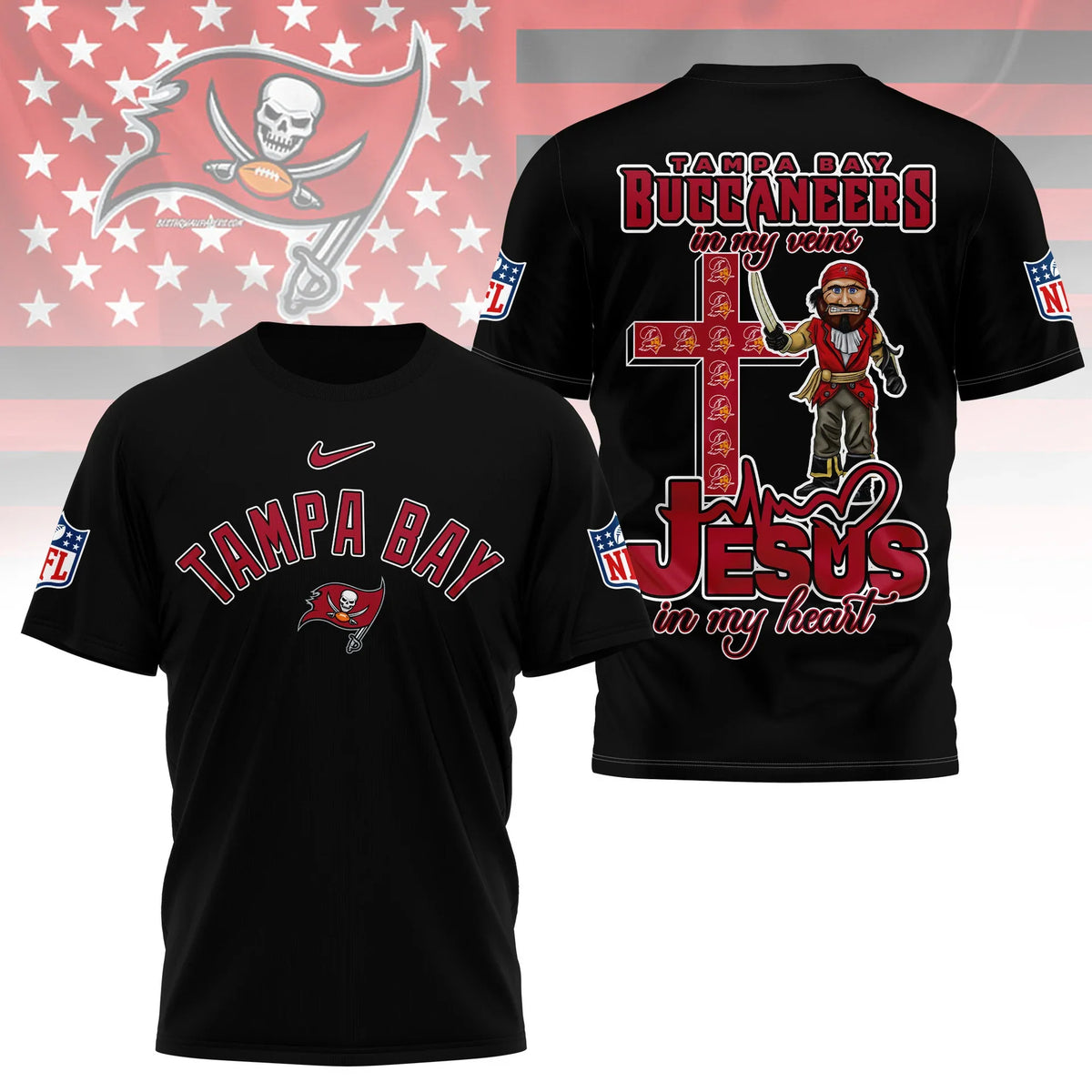 [SPECIAL OFFER] NEW CUSTOMIZED NFL10 TBB TAMPA BAY BUCCANEERS T-SHIRT | MULTIPLE COLORS AVAILABLE