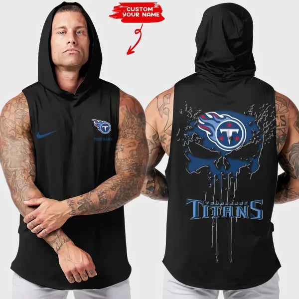 [SPECIAL OFFER] NEW CUSTOMIZED NFL31 TST TENNESSEE TITANS HOODED TANK TOP