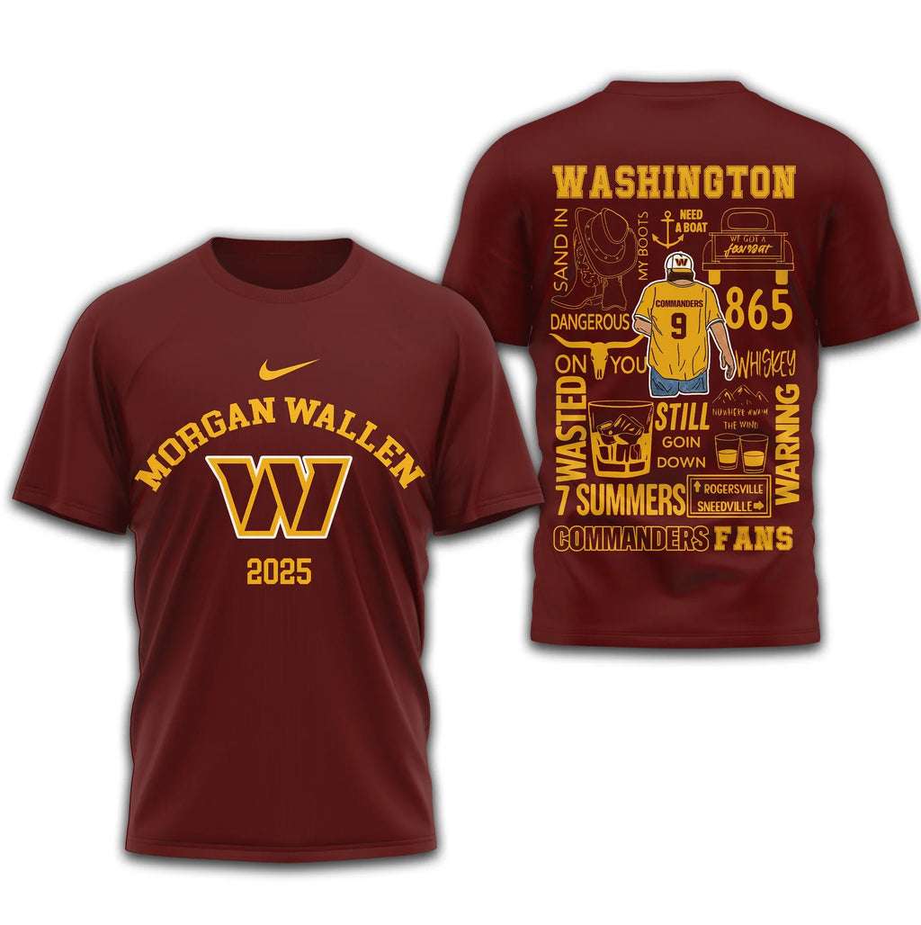 [SPECIAL OFFER] NEW CUSTOMIZED NFL12 WTC WASHINGTON COMMANDERS T-SHIRT | MULTIPLE COLORS AVAILABLE