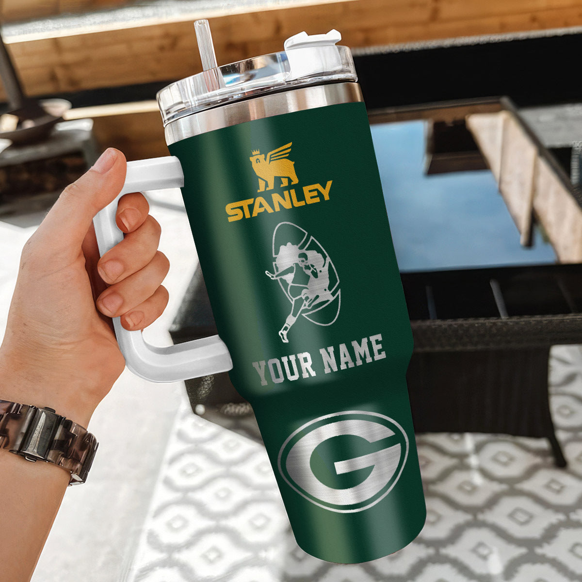 [SPECIAL OFFER] NEW CUSTOMIZED NFL08 GBP GREEN BAY PACKERS 40 OZ TUMBLER